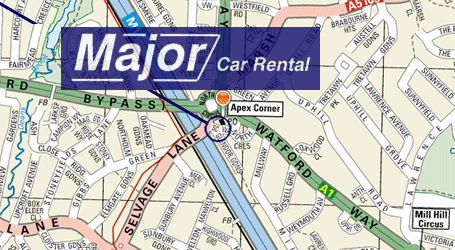 Major Car Rental Location Map
